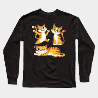 Three Cats Three Moods Long Sleeve T-Shirt